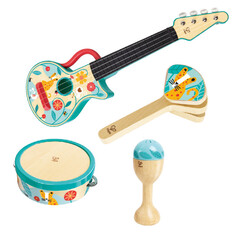 Деревянные игрушки Деревянная игрушка Hape Детский игровой набор музыкальных инструментов 4 в 1