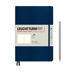 Записная книжка Leuchtturm А5, нелинованная, темно-синий, 123 страниц, мягкая обложка