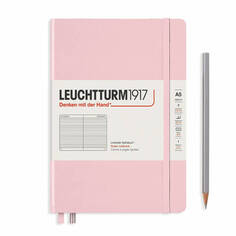 Записная книжка Leuchtturm A5, в линейку, розовая, 251 страница, твердая обложка