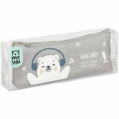 Пенал мягкий Happy bear, 210х82х40 мм, канвас MS_42799 Meshu
