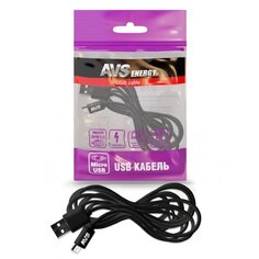 Кабель USB, AVS, MR-33, microUSB, 3 м, черный, A78975S