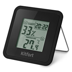 Радиочасы, часы электронные часы с термометром KITFORT KT-3302 черный