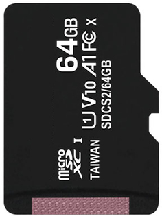 Карта памяти 64Gb - Kingston Micro Secure Digital HC Class10 UHS-I Canvas Select SDCS2/64GBSP