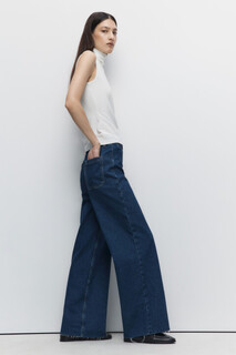 брюки джинсовые женские Джинсы wide с высокой посадкой и открытыми срезами Befree
