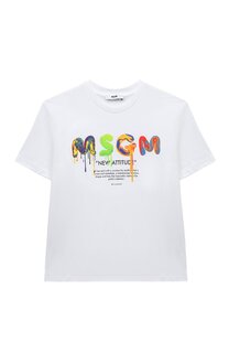 Хлопковая футболка MSGM kids