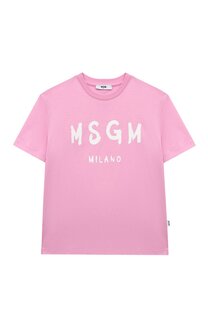 Хлопковая футболка MSGM kids