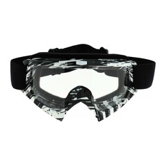Очки-маска для езды на мототехнике, стекло прозрачное, цвет белый-черный, ом-20 NO Brand