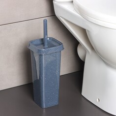 Комплект для туалета: ершик с подставкой spin&amp;clean stone, темный камень NO Brand