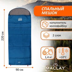 Спальный мешок maclay camping comfort summer, одеяло, 2 слоя, левый, 220х90 см, +10/+25°с