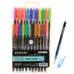 Набор гелевых ручек, 24 цвета, корпус с рисунком, в блистере на кнопке NO Brand