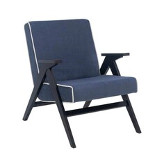Кресло для отдыха Вест, венге, Verona Denim Blue кант Verona Light Grey Garden