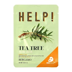 Маска для лица BERGAMO HELP! с экстрактом чайного дерева успокаивающая и восстанавливающая 25 мл
