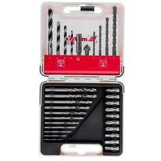 Набор сверл комб., мет.1-6мм,бетон 4-8мм,дер.4-8 мм,биты 10шт,адап., зенковка, 31пр., Matrix, 725631