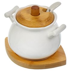 Сахарница керамика, 10.5х9х8.5 см, с ложкой, на подставке, Y4-6586