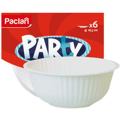 Тарелки, миски одноразовые набор тарелок PACLAN Party 6шт 18,5см глубокие пластик белые