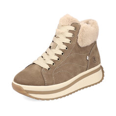 Ботинки Коричневые утепленные ботинки из кожи и текстиля Rieker Evolution