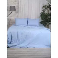 Комплект постельного белья Rustic Blue полутораспальный полисатин синий Без бренда