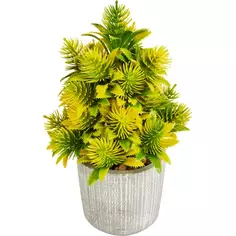 Искусственное растение в горшке в полоску 8x8x21 см цвет светло-зеленый полиэстер Без бренда