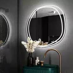 Зеркало для ванной Omega Glass Порто SD40 с подсветкой 73х73 см ассиметричное Без бренда