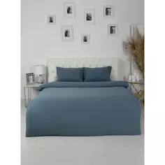 Комплект постельного белья двуспальный полисатин сине-зеленый Без бренда
