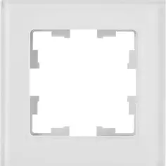 Рамка для розеток и выключателей IEK Brite 1 пост стекло цвет белый Без бренда