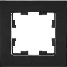Рамка для розеток и выключателей IEK Brite 1 пост металл цвет черный Без бренда