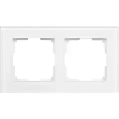 Рамка для розеток и выключателей Werkel Favorit 2 поста стекло цвет белый