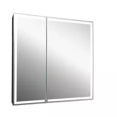 Шкаф зеркальный подвесной Montero Black LED с подсветкой 80x80 см цвет черный Без бренда