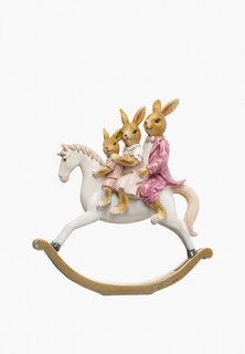 Фигурка декоративная Decogallery Кролики на коне 20.5х6.5 см