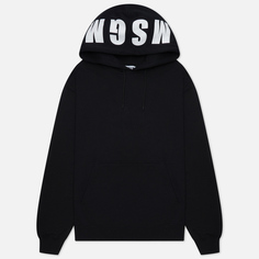 Мужская толстовка MSGM Oversized Maxilogo Unbrushed Hoodie, цвет чёрный