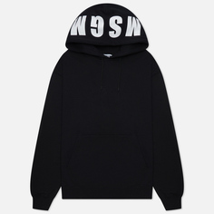 Мужская толстовка MSGM Oversized Maxilogo Unbrushed Hoodie, цвет чёрный, размер M