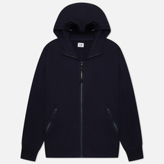 Мужская толстовка C.P. Company Diagonal Raised Fleece Zipped Goggle Hoodie, цвет синий