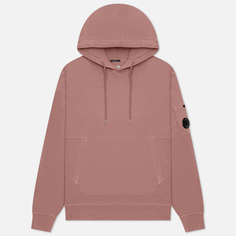 Мужская толстовка C.P. Company Brushed & Emerized Diagonal Fleece Lens Hoodie Resist Dyed, цвет розовый