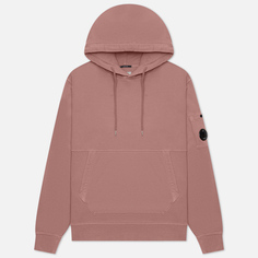 Мужская толстовка C.P. Company Brushed & Emerized Diagonal Fleece Lens Hoodie Resist Dyed, цвет розовый, размер XL