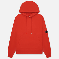 Мужская толстовка C.P. Company Brushed & Emerized Diagonal Fleece Lens Hoodie Resist Dyed, цвет красный