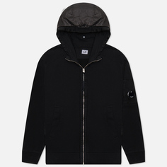 Мужская толстовка C.P. Company Diagonal Fleece 2/1 Zipped Hoodie, цвет чёрный, размер S