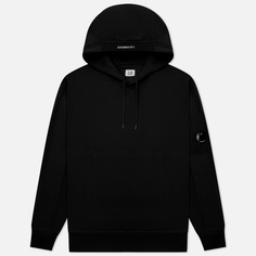 Мужская толстовка C.P. Company Diagonal Raised Fleece Lens Hoodie, цвет чёрный