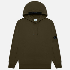 Мужская толстовка C.P. Company Diagonal Raised Fleece Lens Hoodie, цвет оливковый