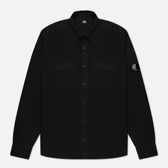 Мужская рубашка C.P. Company Gabardine Buttoned Lens, цвет чёрный, размер XXL