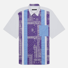 Мужская рубашка SOPHNET. Vertical Paneled Regular Collar Baggy, цвет фиолетовый, размер XL