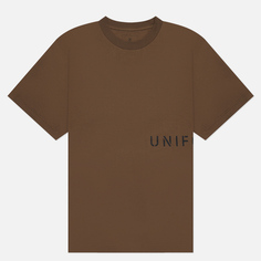 Мужская футболка uniform experiment Authentic Stencil Logo Wide, цвет бежевый, размер S