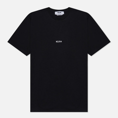 Мужская футболка MSGM Brush Stroke Micrologo, цвет чёрный