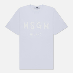 Мужская футболка MSGM Brush Stroke Logo, цвет белый