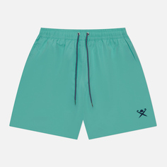 Мужские шорты Hackett Logo Solid Swim, цвет зелёный, размер S