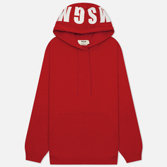 Женская толстовка MSGM Macrologo Print Hoodie Seasonal, цвет красный