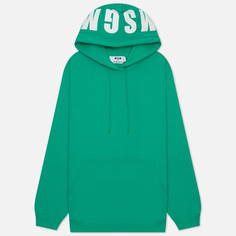 Женская толстовка MSGM Macrologo Print Hoodie Seasonal, цвет зелёный