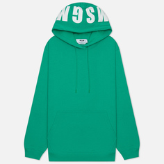 Женская толстовка MSGM Macrologo Print Hoodie Seasonal, цвет зелёный, размер L