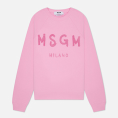 Женская толстовка MSGM Brush Stroke Logo, цвет розовый