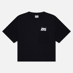 Женская футболка RIPNDIP Lord Nermal Cropped Pocket, цвет чёрный