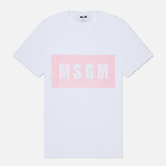 Женская футболка MSGM Box Logo Print, цвет белый, размер S